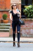 Abbey Clancy in See Through Lacy Blouse