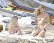 Edita Vilkeviciute Caught Topless on the Beach