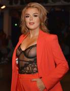 Tallia Storm Nipples in See Through Black Corset