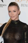 Joanna Krupa Braless Pasties in Sheer Ball Gown