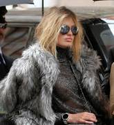 Romee Strijd Braless in See Through Blouse