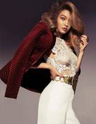 Supermodel Gigi Hadid Braless in See Through Blouse