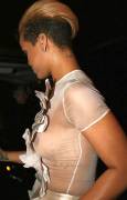 Rihanna See Through Dress Shows Off Her Nipple