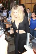 Khloe Kardashian Braless in See Through Shirt