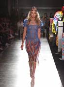 Stella Maxwell Titties in See Through Blouse on the Catwalk