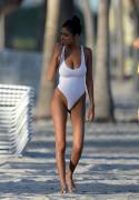 Jayde Pierce See Through One Piece Bathing Suit