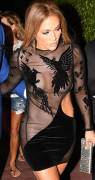Jennifer Lopez Nip Slip in Black Velvet Dress