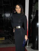 Louise Hazel Braless in Black Evening Gown