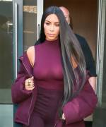 Kim Kardashian in Slightly See Through Top