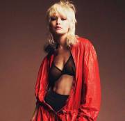 Gigi Hadid Nipple in Sheer Red Bra for W Magazine