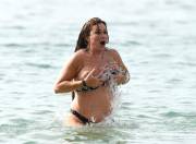 Lisa Appleton Loses her Bikini Top in the Ocean