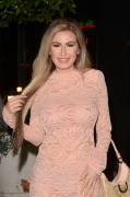 Ana Braga Braless in See Through Pink Dress