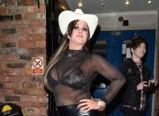 Lisa Appleton in her See Through Bra on the Street