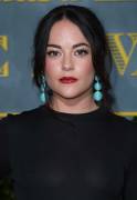 Sarah Greene Braless Breasts in Black Dress