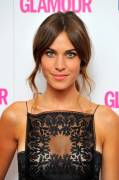 Alexa Chung Braless in See Through Dress
