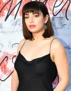 Charli XCX Breasts in See Through Black Dress