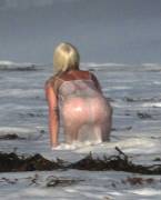 Lady Gaga in a Wet, White Nightgown