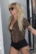 Lady Gaga Nipple Poppin Out on the Street