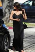 Mila Kunis Braless Pregnant Boobies in See Through Black Dress