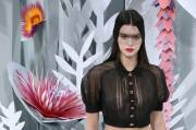 Kendall Jenner in See Through Blouse on the Catwalk