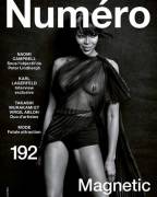 Naomi Campbell Bare Breasts in Sheer Top for Magazine