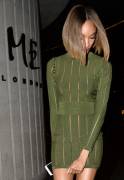 Jourdan Dunn Areola Peek in Tight Windowed Dress