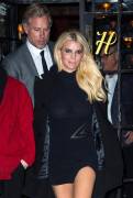 Jessica Simpson Braless Big Breast in her See Through LBD