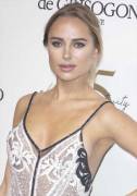 Kimberley Garner See Through in Lacey Dress