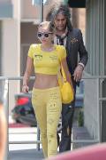 Miley Cyrus Braless in See Through Belly Shirt