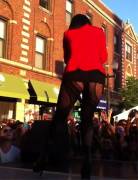 JoJo Ass Show in See-Thru Stockings on Stage