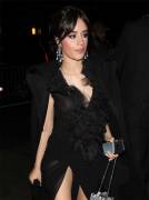 Camila Cabello Breasts in See Through Black Dress