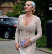Aisleyne Horgan Wallace Nipples in See Through Dress