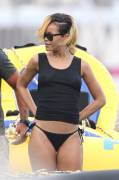 Rihanna's Topless Under See Through Top in Bikini Bottoms