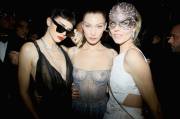 Bella Hadid & Kendall Jenner Braless in See Through Dresses