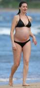 Anne Hathaway See Through Bikini Top Shows Her Pregnant Boobs