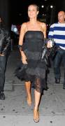 Heidi Klum Braless in See Through Black Dress