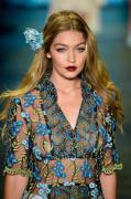 Gigi Hadid Nipples In See Through Blouse On Runway