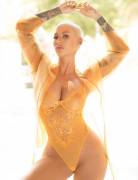 Amber Rose Big Breasts in Lace Lingerie