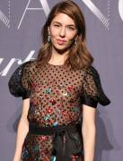 Sofia Coppola No Bra in See Through Gown