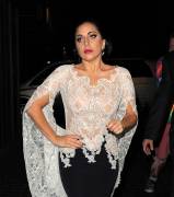 Lady Gaga Nipples in See Through White Blouse