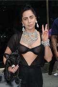 Lady Gaga in See Through Bra On The Streets
