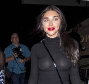 Chantel Jeffries No Bra in Tight Black Sweater
