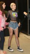 Miley Cyrus Braless in Mesh See Through Top