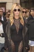 Abbey Clancy Braless Pokies in See Through Dress