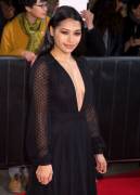 Vanessa White Titties in Black Lace Dress